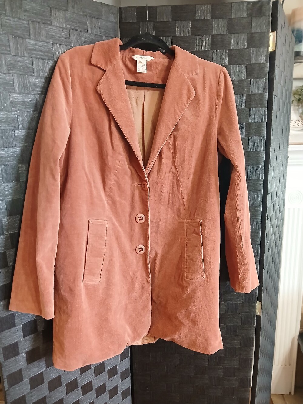 Corduroy Single-Breasted Blazer Jacket - Clay Business Casual Office Boho